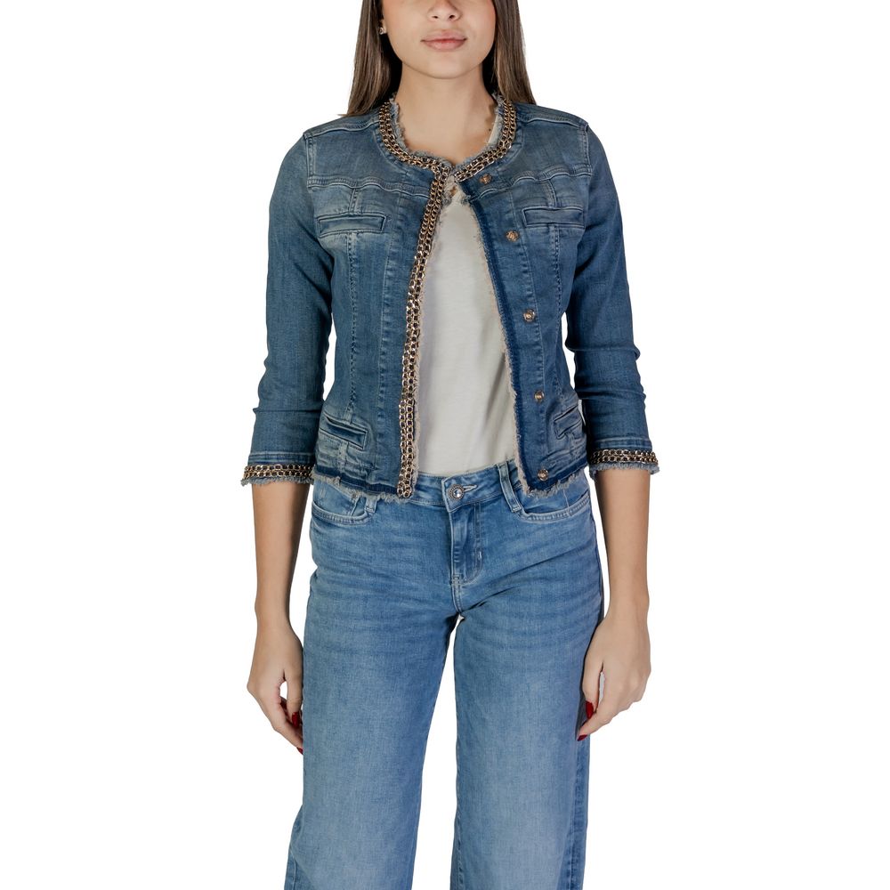veste en jean bleu clair en coton Liu Jo