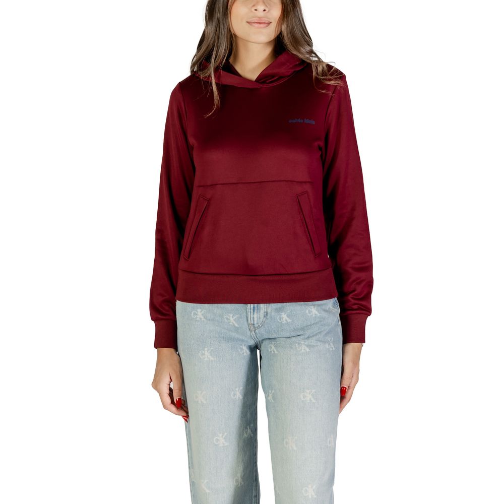 Sweat à capuche en coton bordeaux Calvin Klein