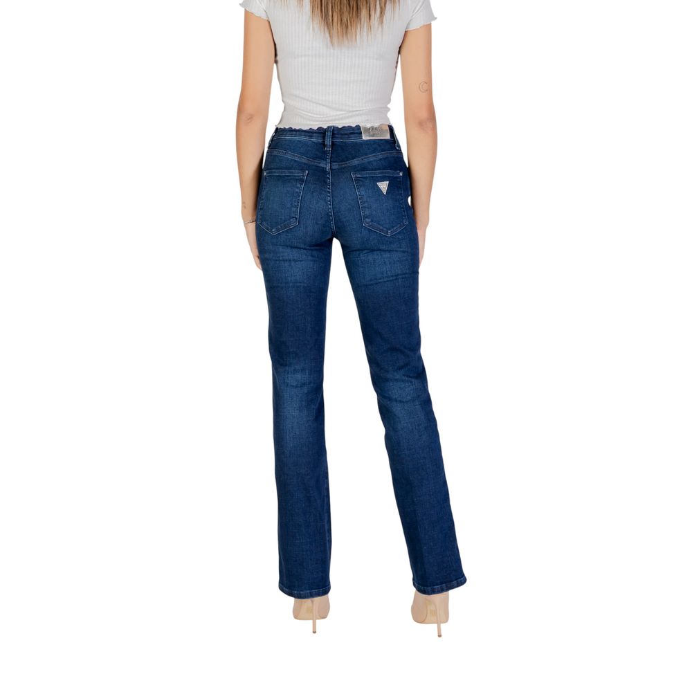Jean mom en coton bleu Guess