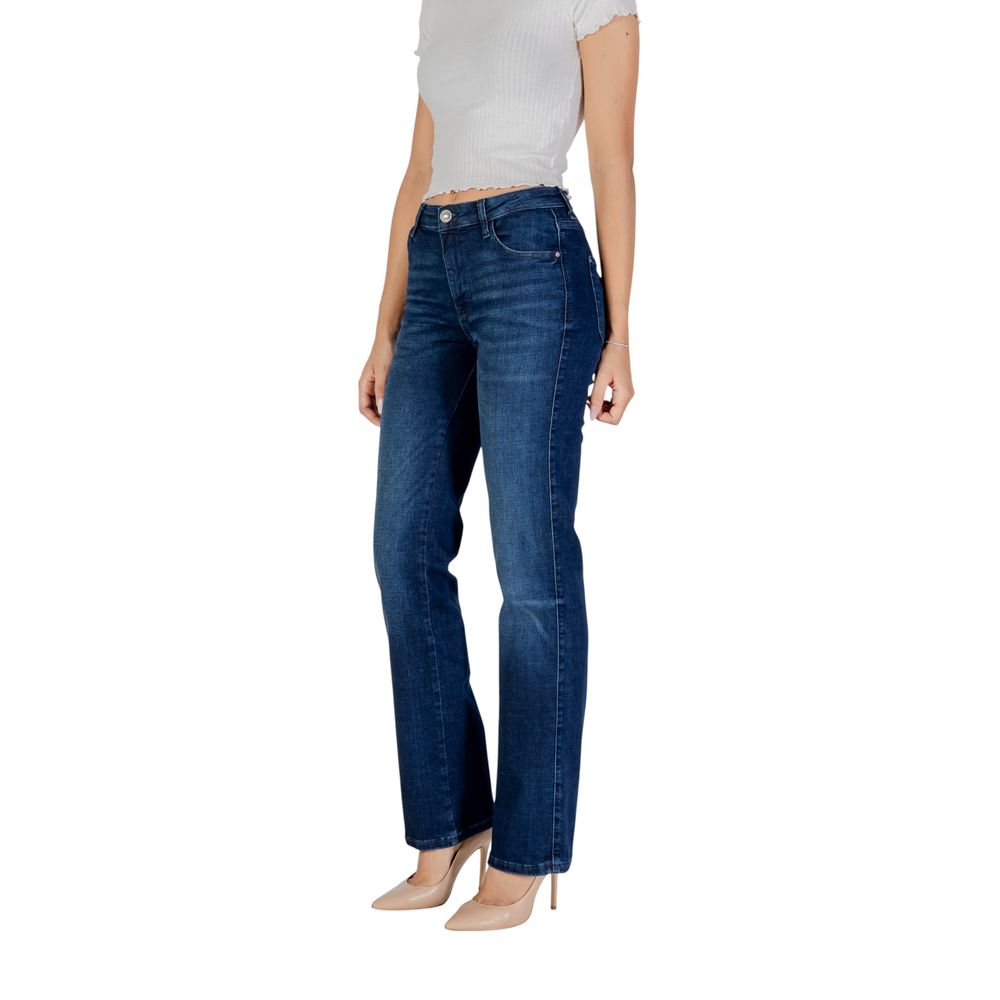 Jean mom en coton bleu Guess