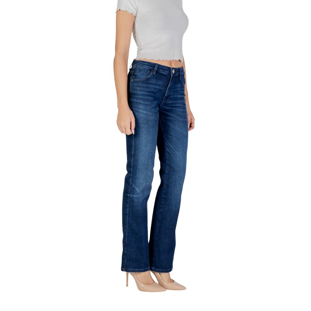 Jean mom en coton bleu Guess
