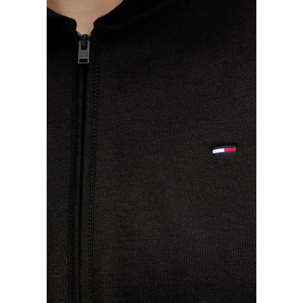 Sweat à capuche noir en coton Tommy Hilfiger