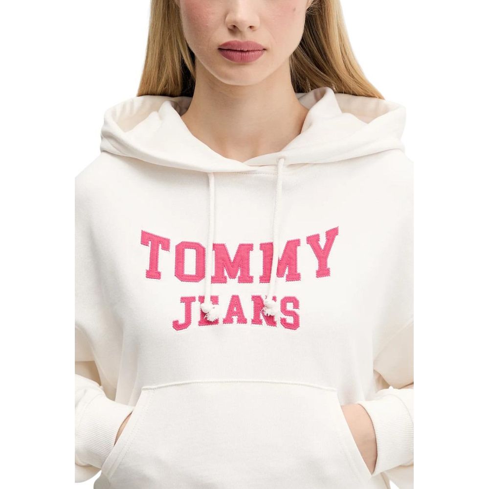 Sweat à capuche crème en coton Tommy Hilfiger