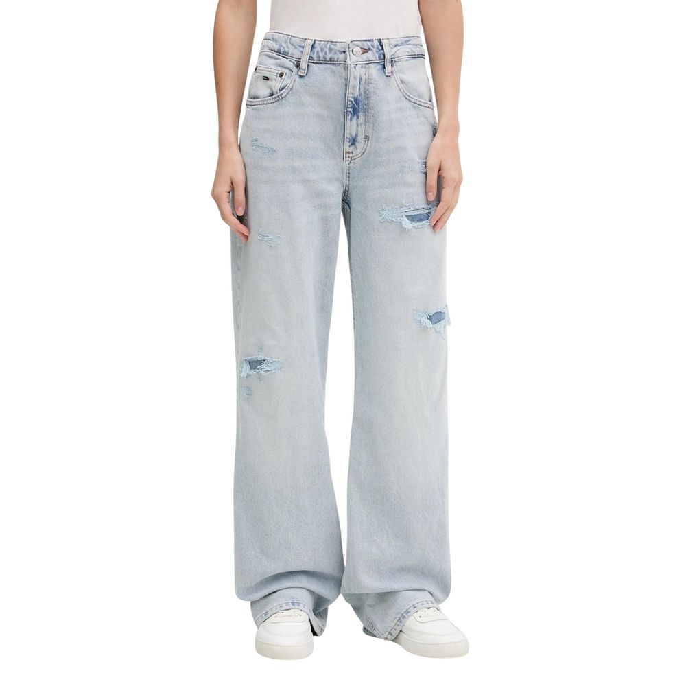 Jean mom bleu clair en coton Tommy Hilfiger