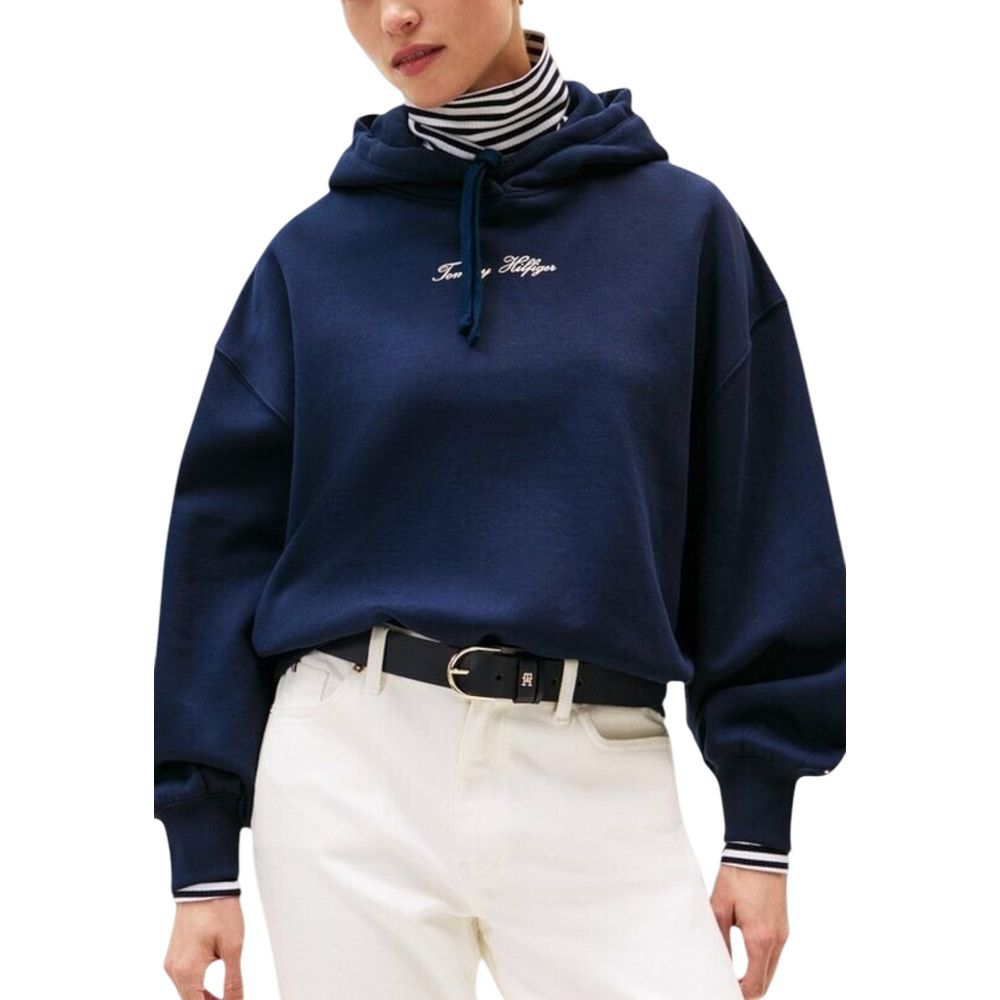 Sweat à capuche bleu en coton Tommy Hilfiger