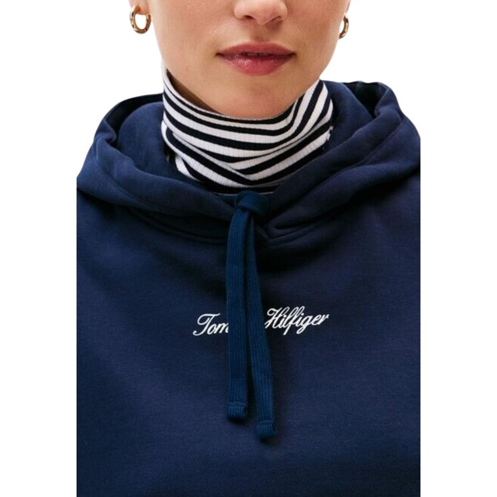 Sweat à capuche bleu en coton Tommy Hilfiger