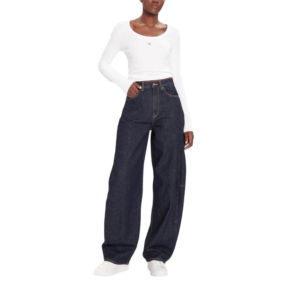 Jean mom en coton bleu Calvin Klein