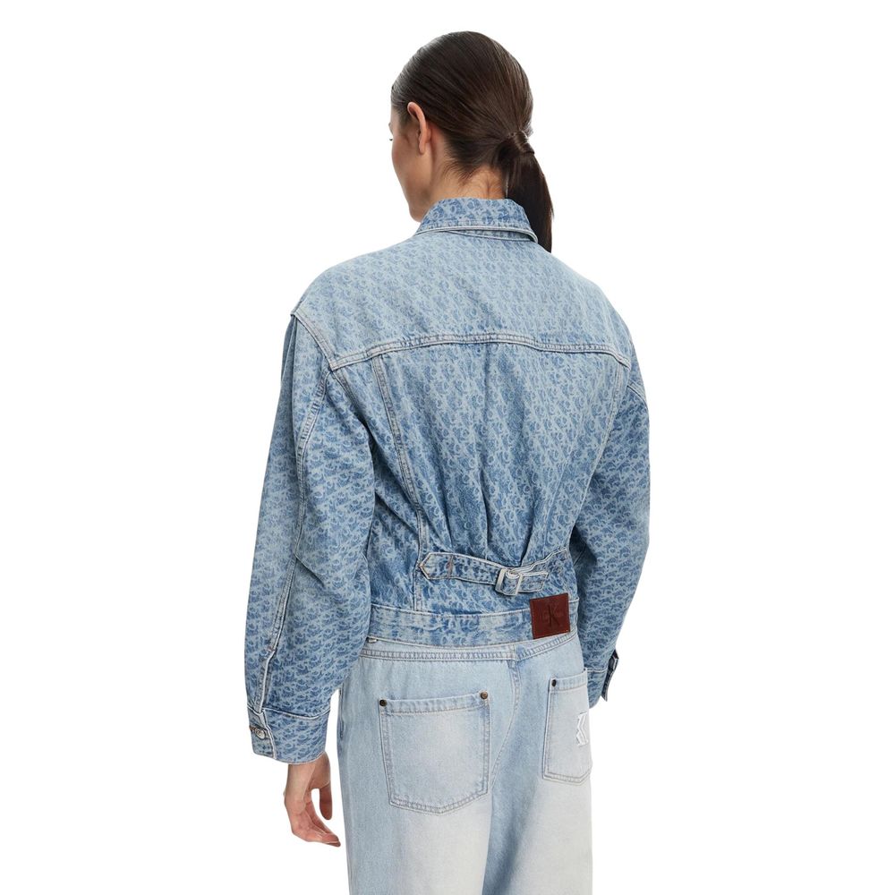veste en jean bleu clair en coton Calvin Klein
