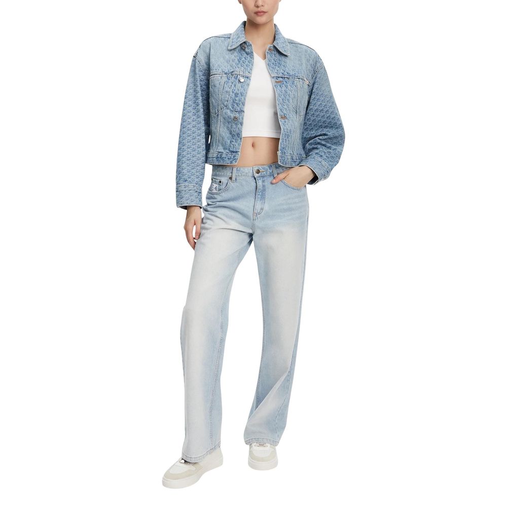 veste en jean bleu clair en coton Calvin Klein