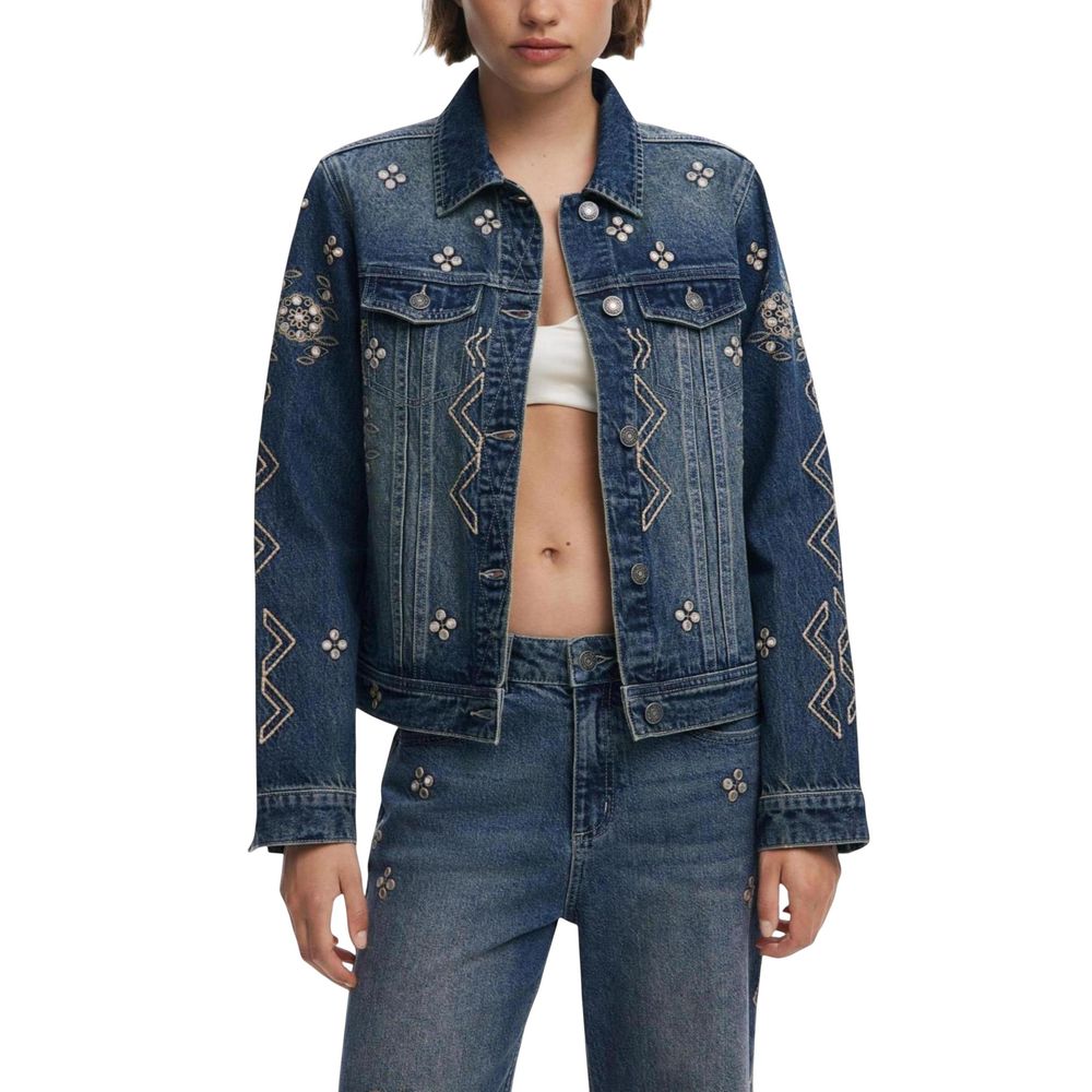 veste en jean bleu en coton Desigual