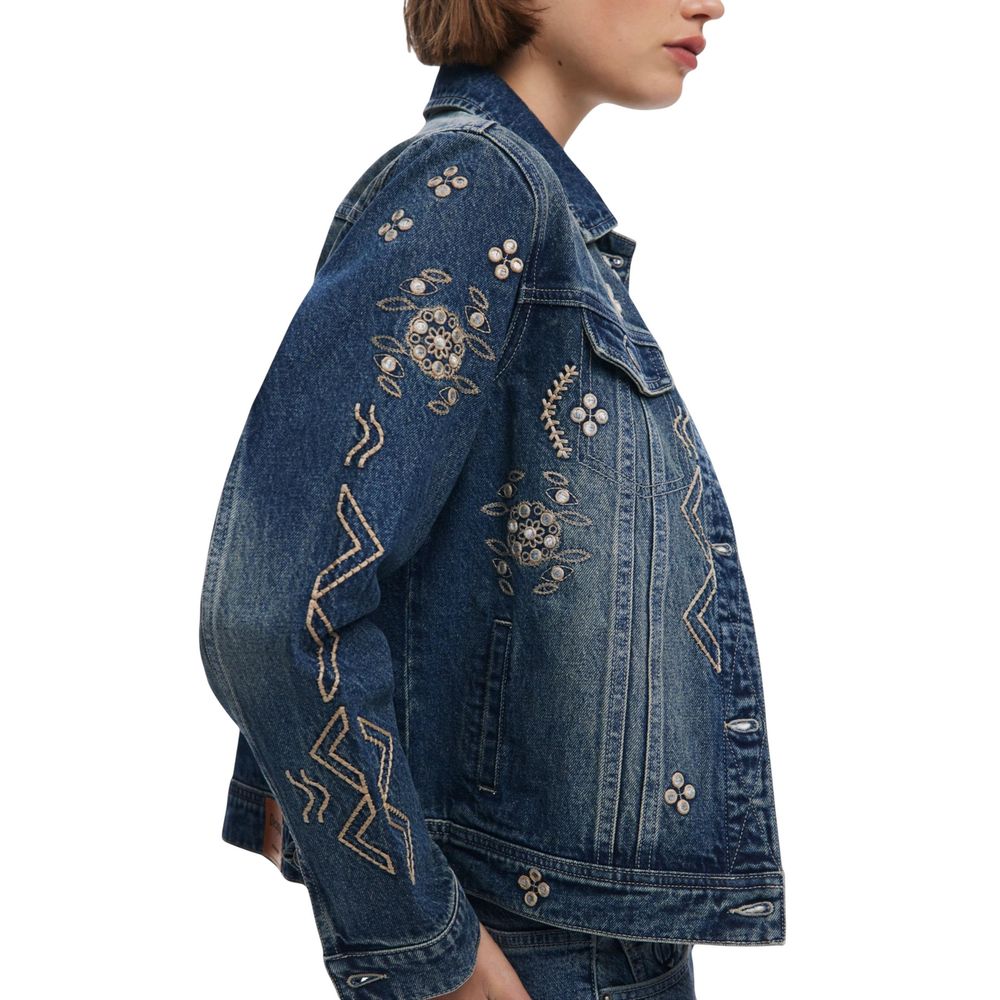 veste en jean bleu en coton Desigual