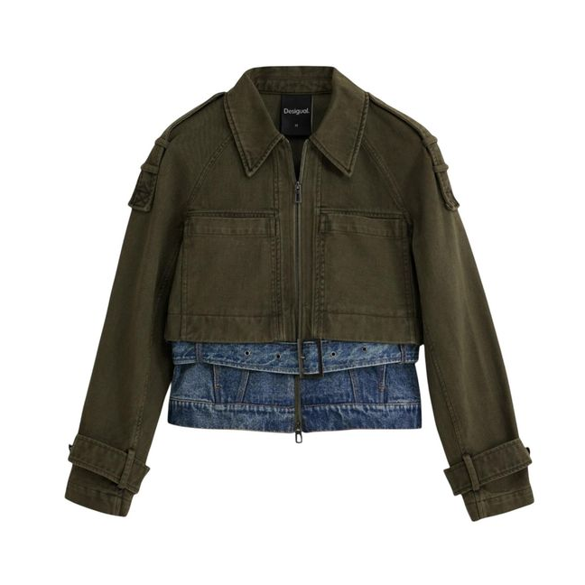 veste en jean en coton vert Desigual