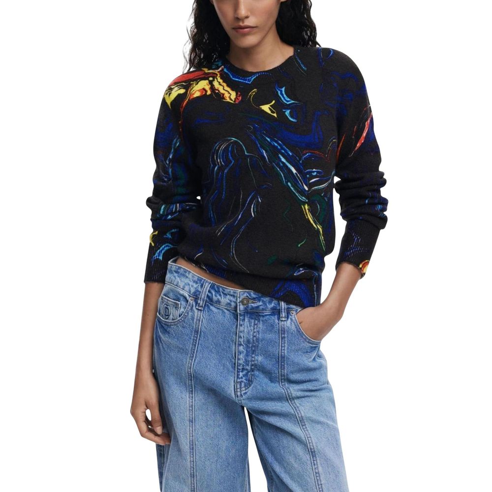 Pull noir en marabout Desigual