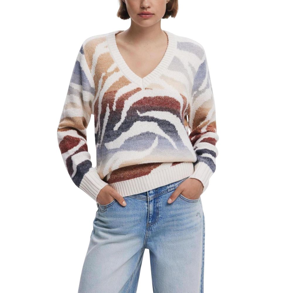 Pull crème en marabout Desigual