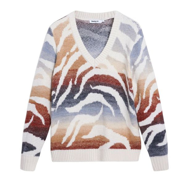 Pull crème en marabout Desigual