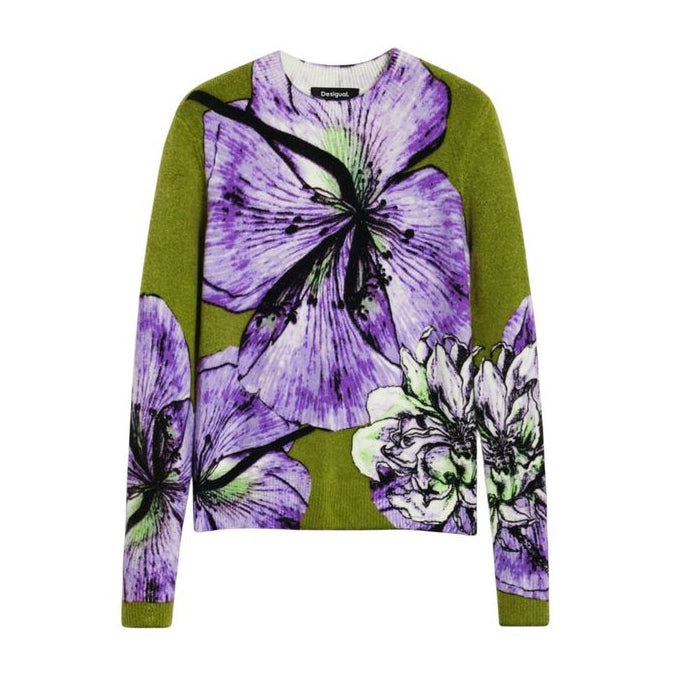 Pull violet en marabout Desigual