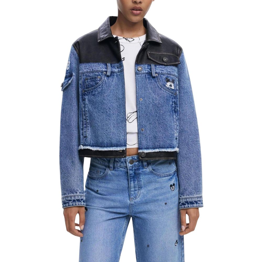 veste en jean bleu en coton Desigual
