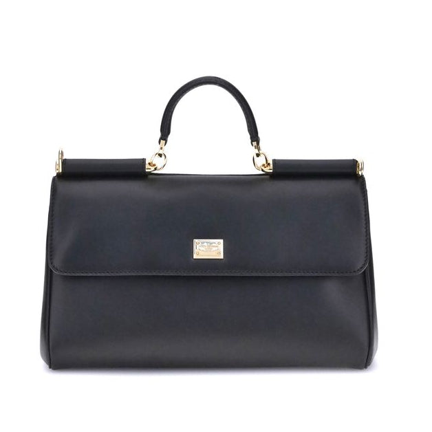 Sac à main Bos Taurus en cuir de veau noir Dolce&Gabbana