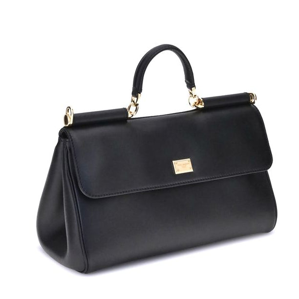 Sac à main Bos Taurus en cuir de veau noir Dolce&Gabbana
