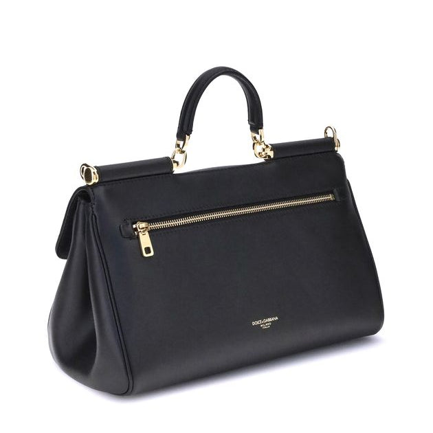 Sac à main Bos Taurus en cuir de veau noir Dolce&Gabbana