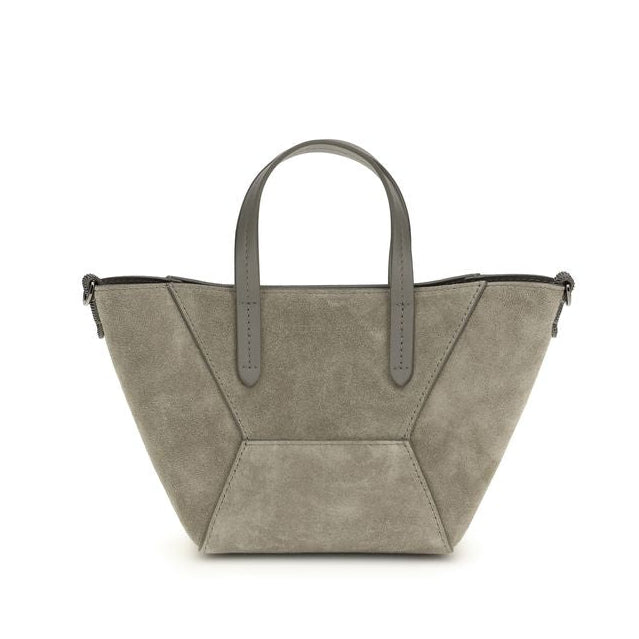 Brown Calf Leather Bos Taurus Handbag Brunello Cucinelli