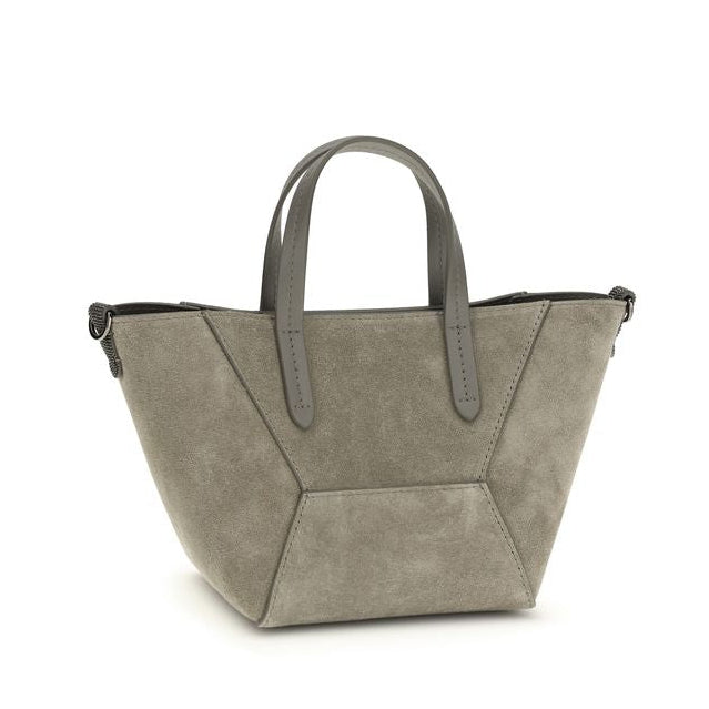 Brown Calf Leather Bos Taurus Handbag Brunello Cucinelli