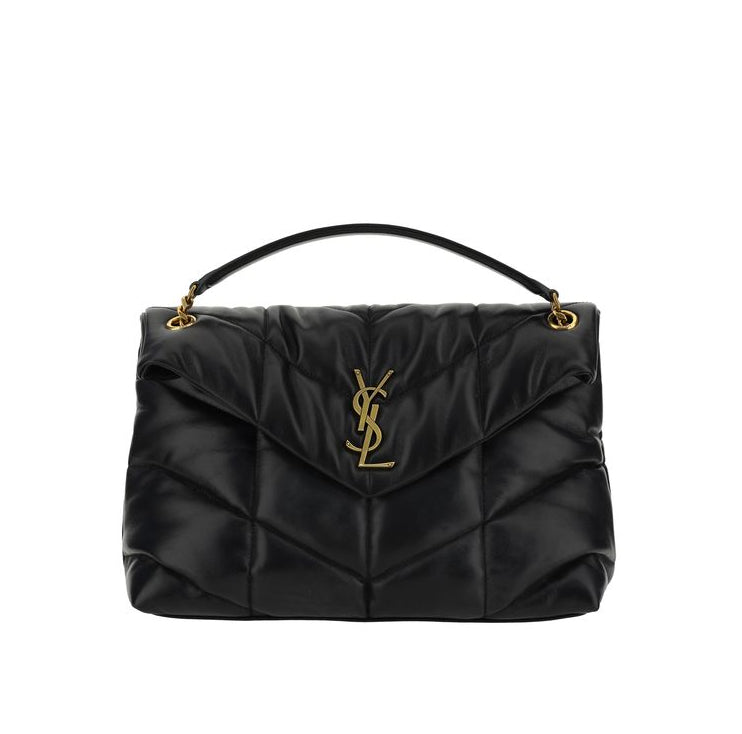 Saint Laurent Black Lambskin Shoulder Bag