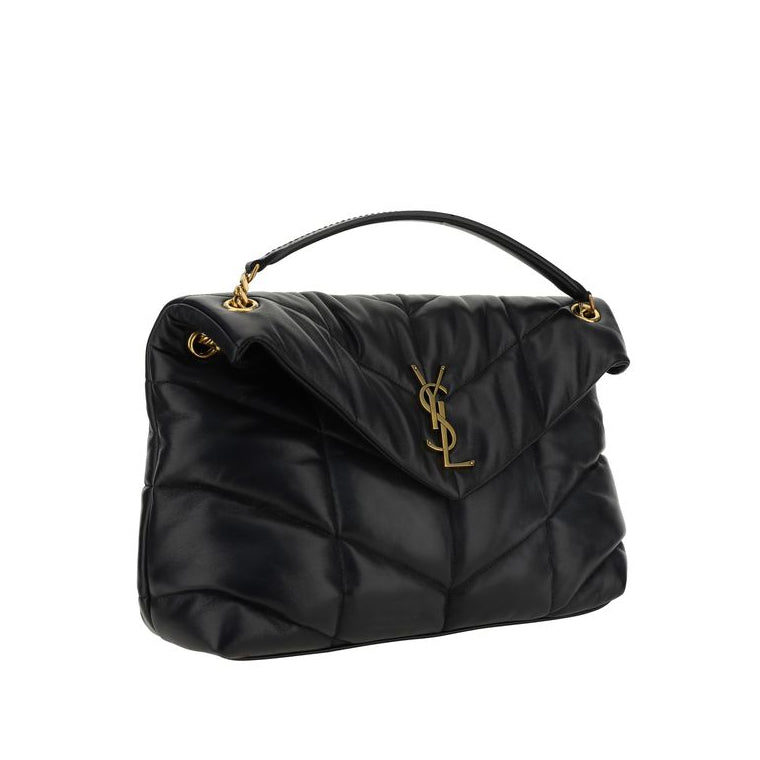 Saint Laurent Black Lambskin Shoulder Bag
