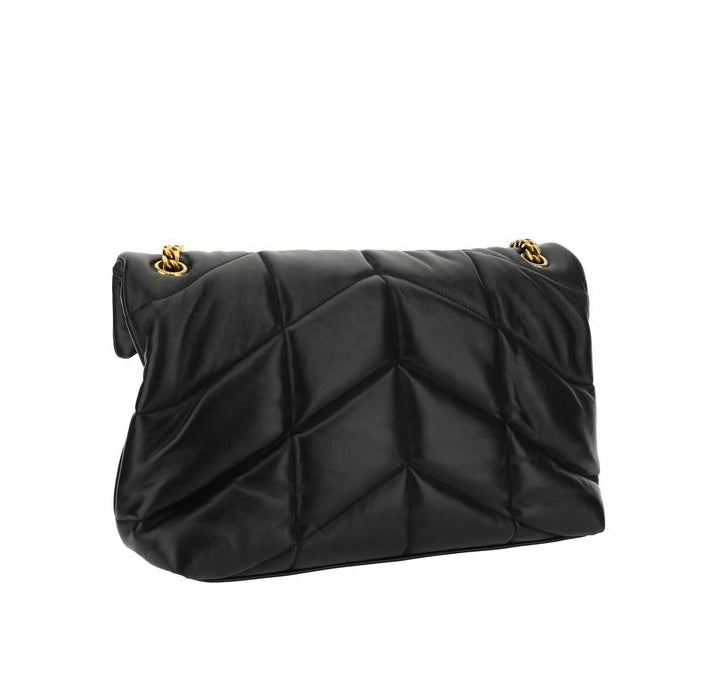 Saint Laurent Black Lambskin Shoulder Bag