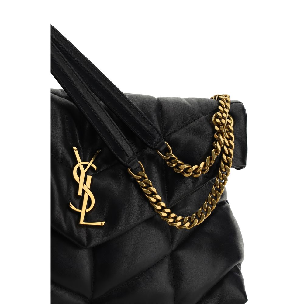 Saint Laurent Black Lambskin Shoulder Bag