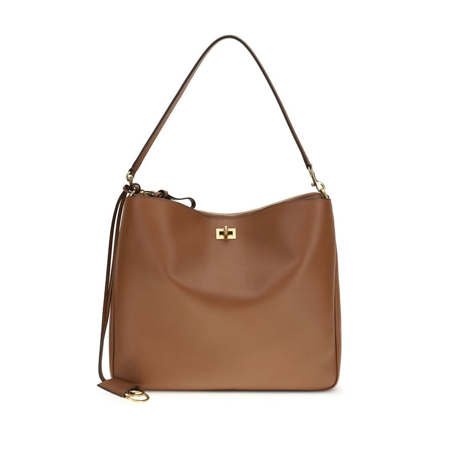 Sac à main Bos Taurus en cuir de veau beige Balenciaga
