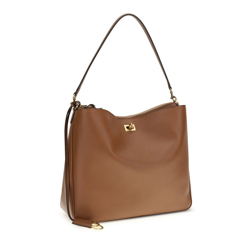 Sac à main Bos Taurus en cuir de veau beige Balenciaga