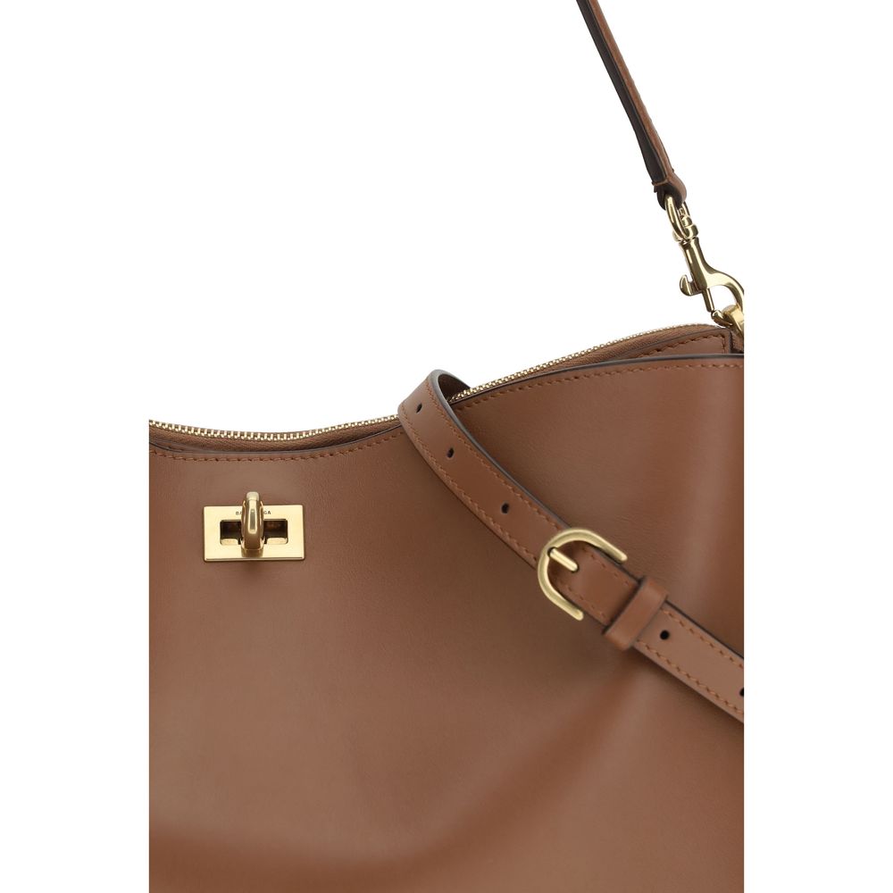 Sac à main Bos Taurus en cuir de veau beige Balenciaga