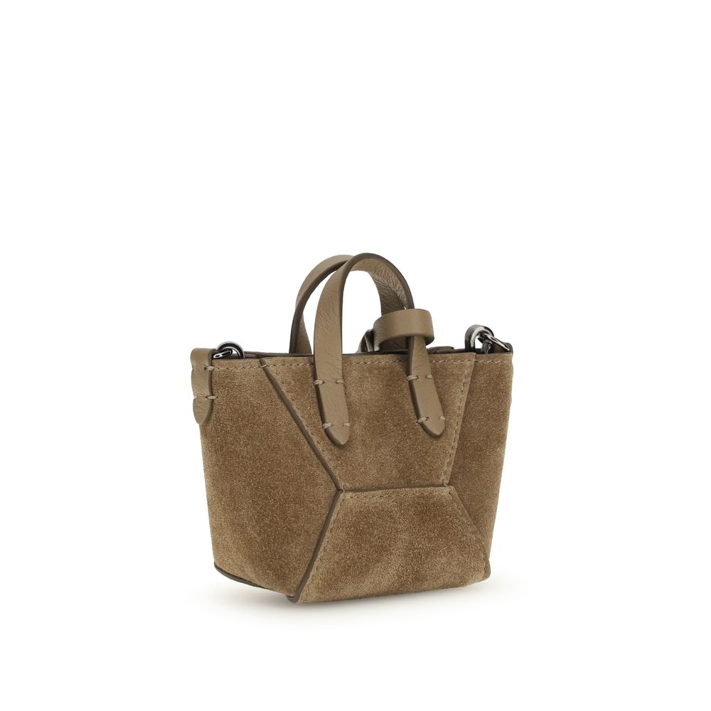 Sac bandoulière Bos Taurus en cuir de veau marron Brunello Cucinelli