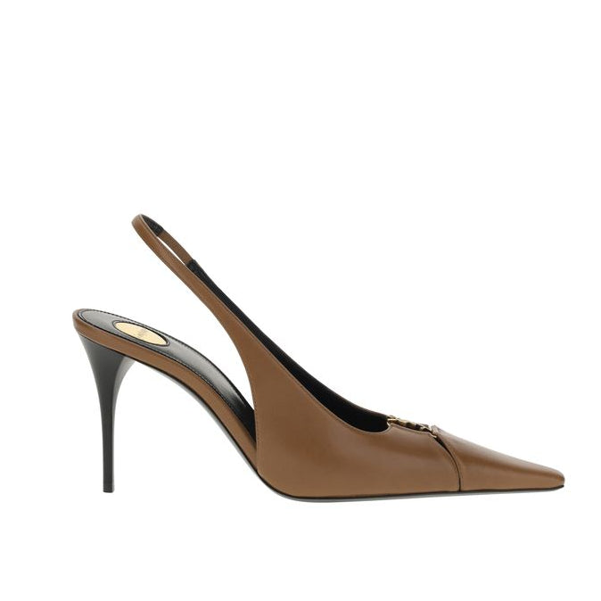 Escarpins à talons hauts Ovis Bélier en agneau marron Saint Laurent