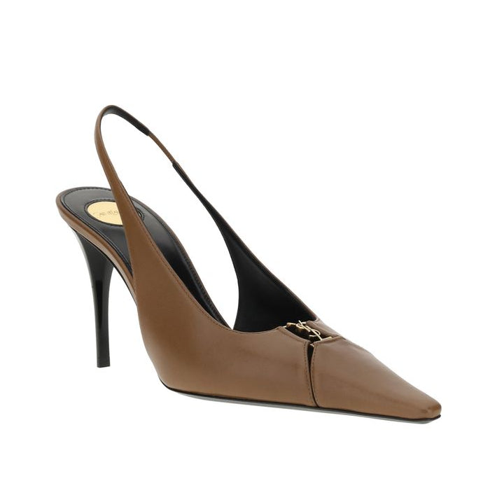 Escarpins à talons hauts Ovis Bélier en agneau marron Saint Laurent