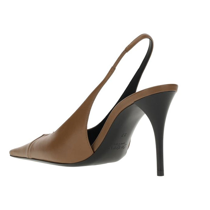 Escarpins à talons hauts Ovis Bélier en agneau marron Saint Laurent