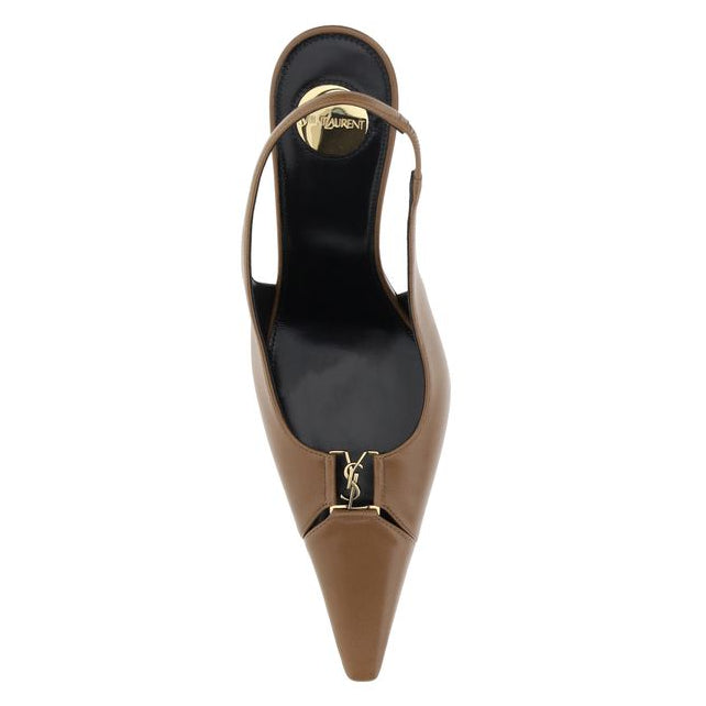 Escarpins à talons hauts Ovis Bélier en agneau marron Saint Laurent