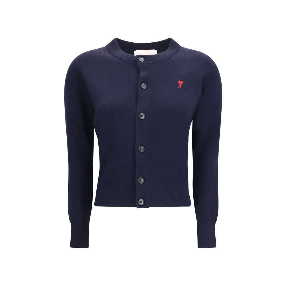 Gilet en laine bleue Ami Paris