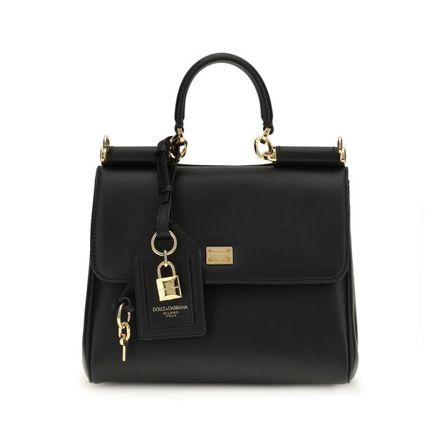 Sac à main Bos Taurus en cuir de veau noir Dolce&Gabbana