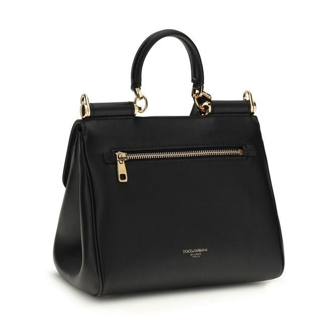Sac à main Bos Taurus en cuir de veau noir Dolce&Gabbana