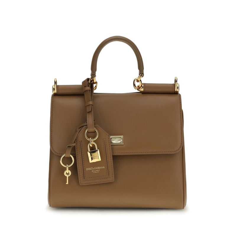 Sac à main Bos Taurus en cuir de veau marron Dolce&Gabbana