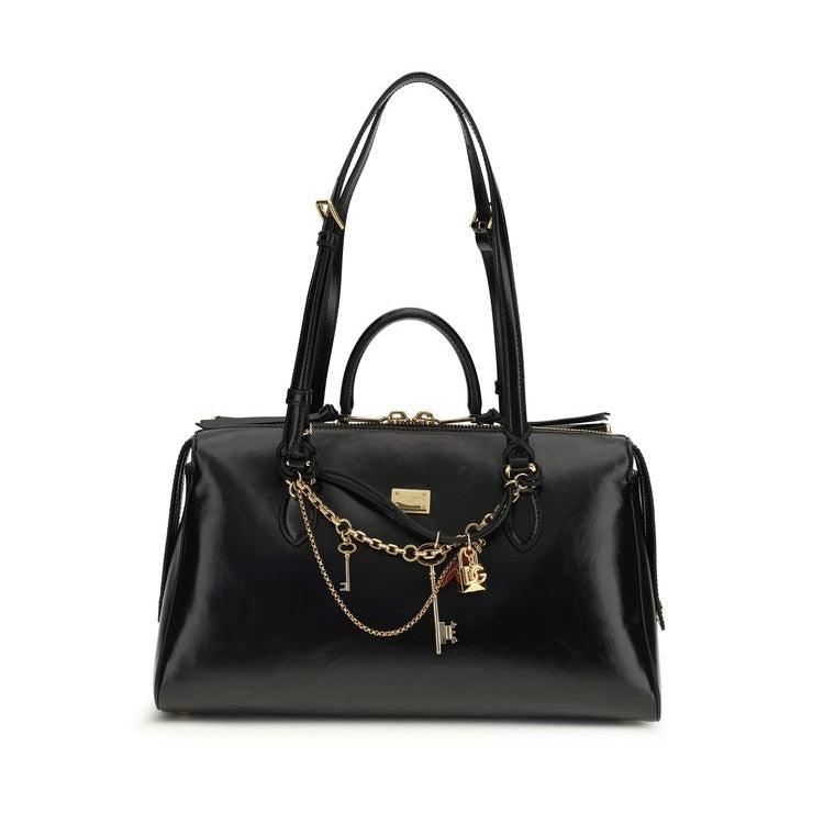 Sac bandoulière Bos Taurus en cuir de veau noir Dolce&Gabbana