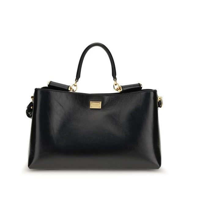 Sac à main Bos Taurus en cuir de veau noir Dolce&Gabbana
