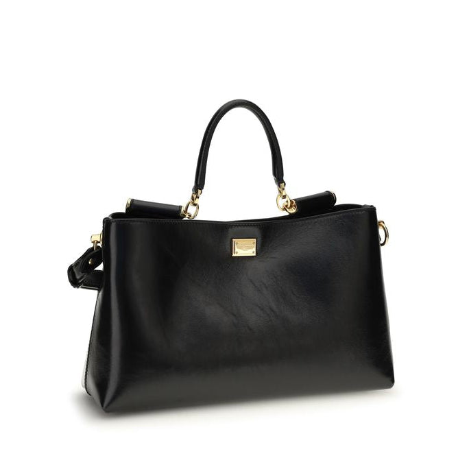 Sac à main Bos Taurus en cuir de veau noir Dolce&Gabbana