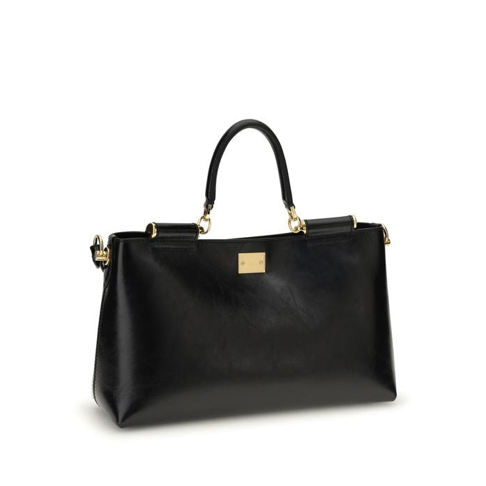Sac à main Bos Taurus en cuir de veau noir Dolce&Gabbana