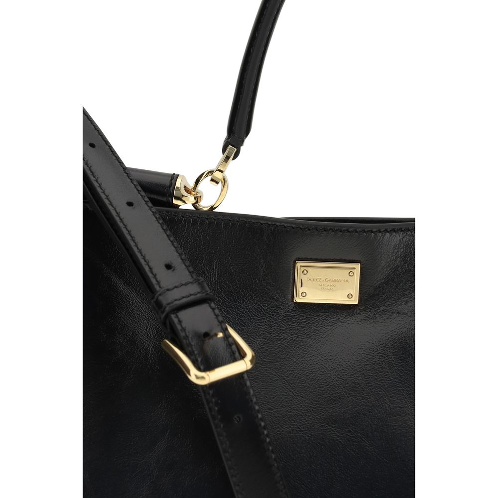 Sac à main Bos Taurus en cuir de veau noir Dolce&Gabbana