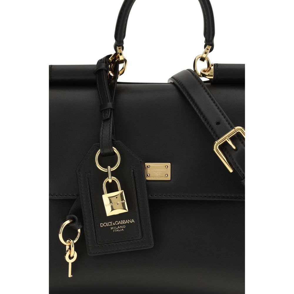 Sac à main Bos Taurus en cuir de veau noir Dolce&Gabbana