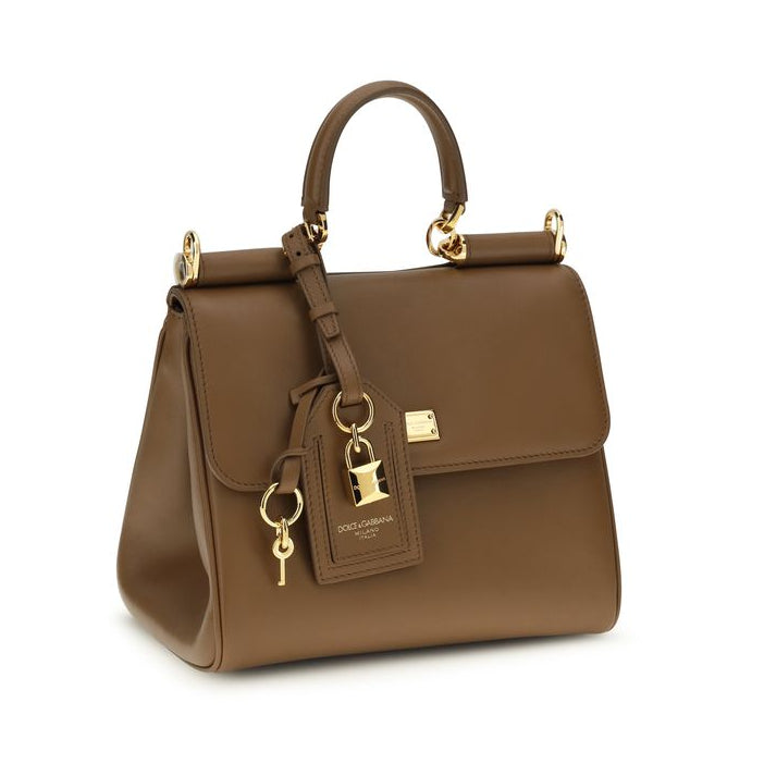 Sac à main Bos Taurus en cuir de veau marron Dolce&Gabbana