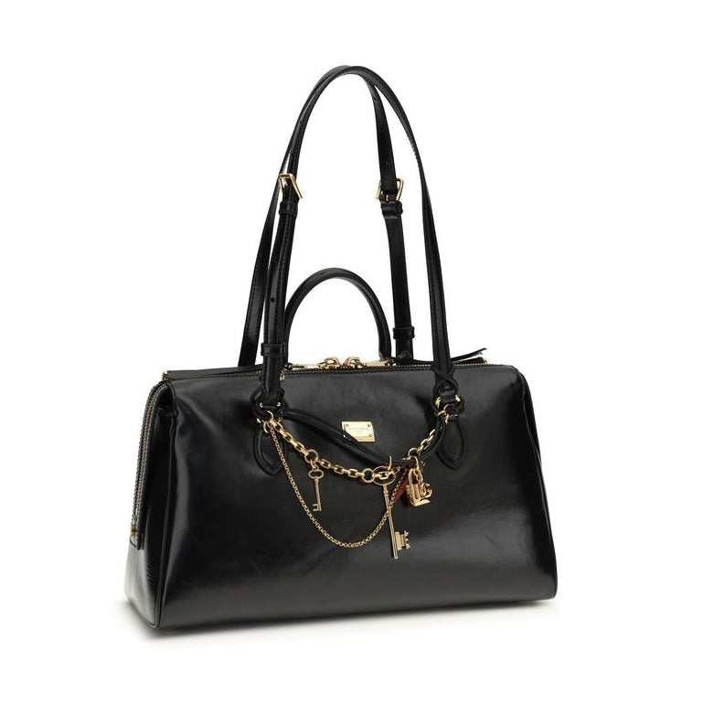 Sac bandoulière Bos Taurus en cuir de veau noir Dolce&Gabbana
